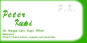 peter kupi business card