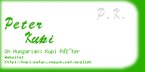 peter kupi business card